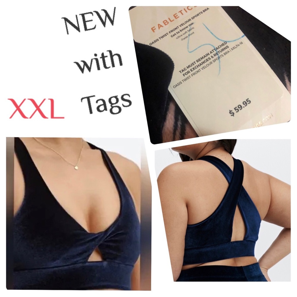 NWT Fabletics Women's Navy Intimate Belour Oasis Sports Bra XXL